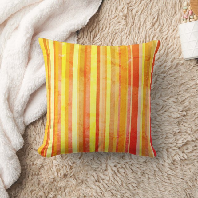 Dicke Orange Random Stripes Throw Kissen (Decke)