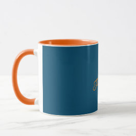 Dicke Orange und Aquamarine personalisierte Umarmu Tasse