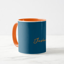Dicke Orange und Aquamarine personalisierte Umarmu Tasse