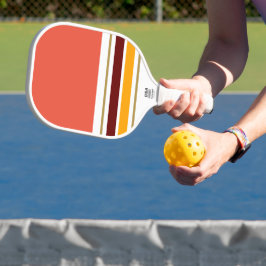 Dicke, orange weiße, tiefrote, gelbe Streifen Pickleball Schläger