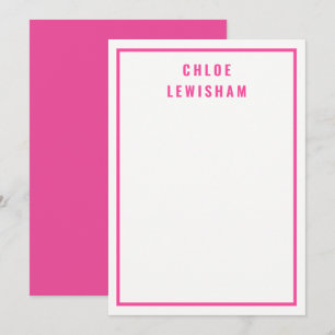 Dicke Personalisierte rosafarbene Border-Karte Mitteilungskarte