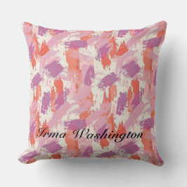 Dicke Pinselstriche in Korallenrosa 2 Kissen