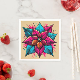 Dicke Pop Art Poinsettia Entdeckungsreise nach Nea Serviette