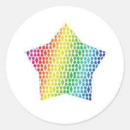 Dicke Rainbow Honeycomb und Diamond Pattern Star Runder Aufkleber