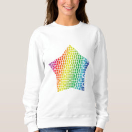 Dicke Rainbow Honeycomb und Diamond Pattern Star Sweatshirt
