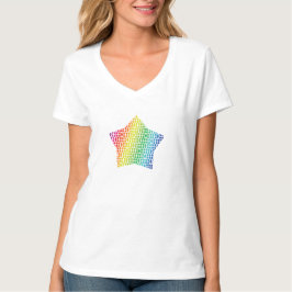 Dicke Rainbow Honeycomb und Diamond Pattern Star T-Shirt