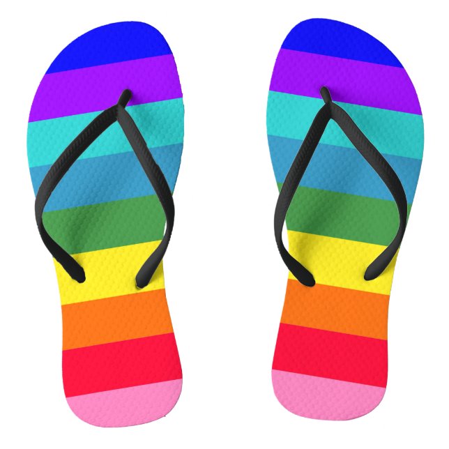 Dicke Regenbogenstreifen Flip Flops (Fußbett)