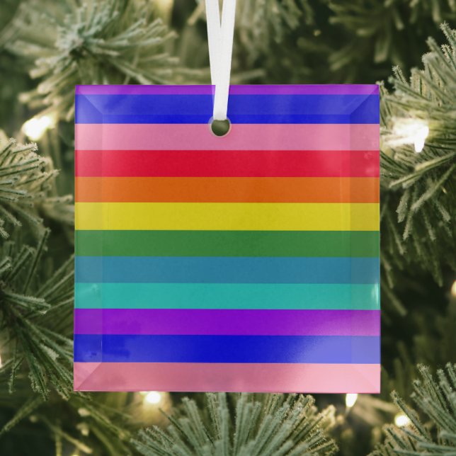 Dicke Regenbogenstreifen Ornament Aus Glas (Insitu)