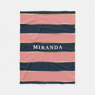 Dicke rosa blaue Streifen Muster Fleecedecke