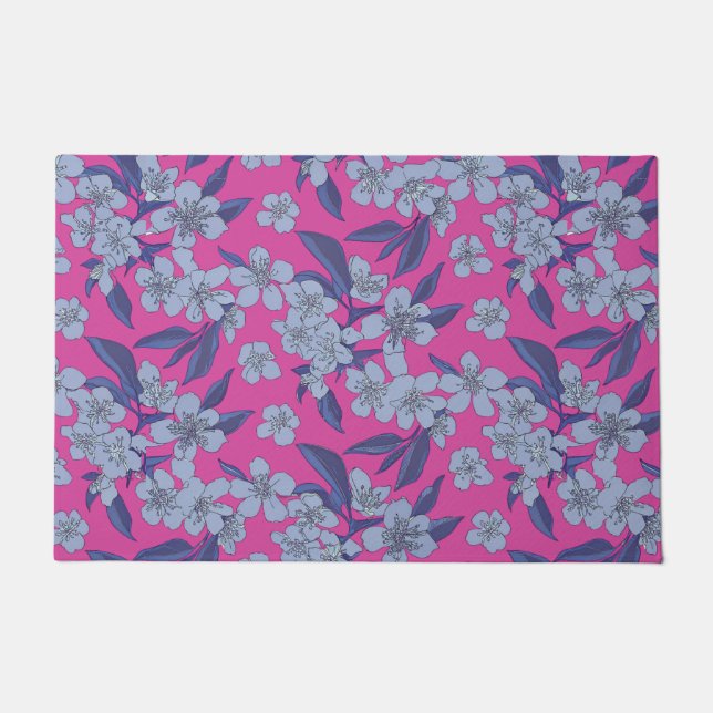 Dicke rosa, florale Türmatte (24"x36") (Vorderseite)