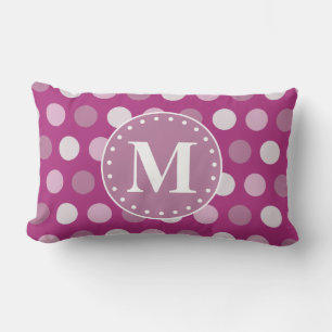 Dicke rosa Lila Polka Dots Monogramm Lendenkissen