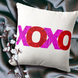 Dicke rosa XOXO Graphic Valentine's Day Modern Kissen