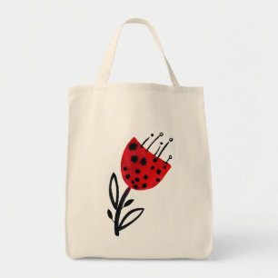 Dicke rote Blume Tote Bag Tragetasche