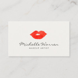 Dicke rote Lippen Wasserfarbe Makeup Artist Visitenkarte