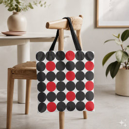 Dicke rote schwarze Punkte Geometrisches Muster