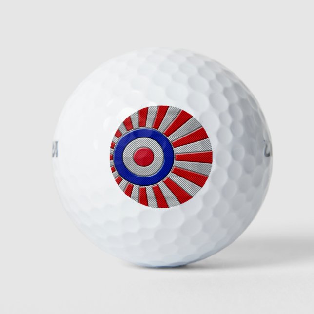 Dicke Roundel-Sonnenbrust-Design im Carbon-Fibre-S Golfball (Vorderseite)