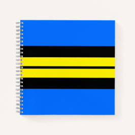 Dicke Royal Blue Bright Yellow Black Racing Stripe Notizbuch