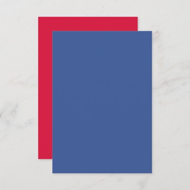 Dicke RSVP-Karte in Crimson & Blue - individuell e RSVP Karte (Vorne/Hinten)