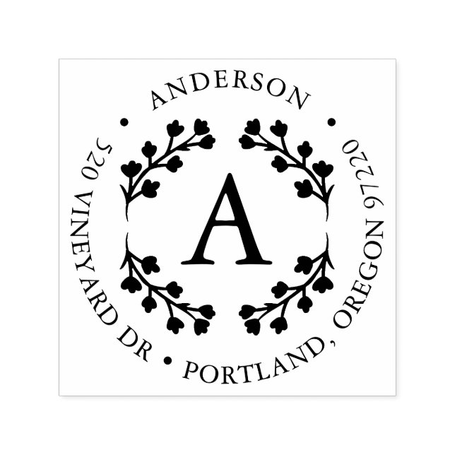 Dicke Rücksendeadresse des Blumenblattes Permastempel (Design)