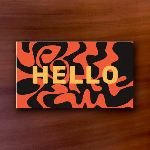 Dicke Schriftart Groovy Black Orange Hot Pink Visitenkarte