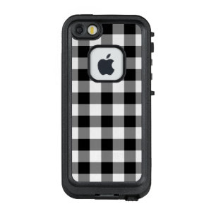 Dicke Schwarz und Weiß Gingham Kariert LifeProof FRÄ’ iPhone SE/5/5s Hülle