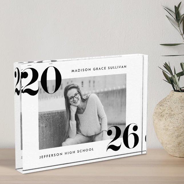 Dicke Schwarz-Weiß-Klasse des Abschlusses 2025 Fotoblock (Von Creator hochgeladen)