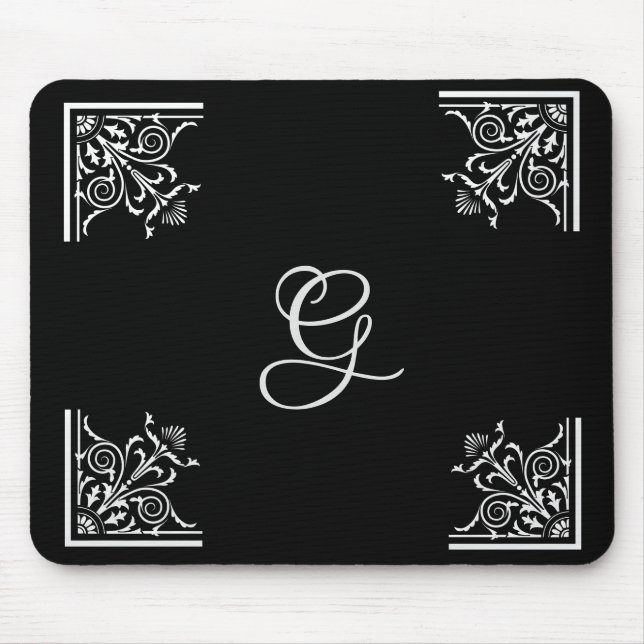 Dicke Schwarz-Weiß-Vintag Personalisiert Mousepad (Vorne)