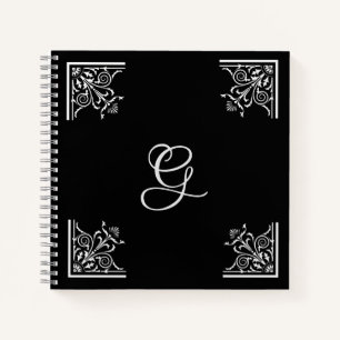 Dicke Schwarz-Weiß-Vintag Personalisiert Notizbuch
