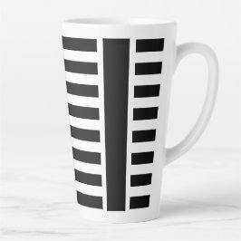 Dicke Schwarz-weiße Streifen mit Tiny Red Monogram Milchtasse