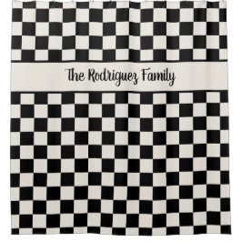 Dicke schwarze Creme Prüfmuster Individuelle Name Duschvorhang