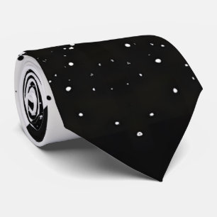 Dicke schwarze und weiße, gesprenkelte Diamant Nec Krawatte