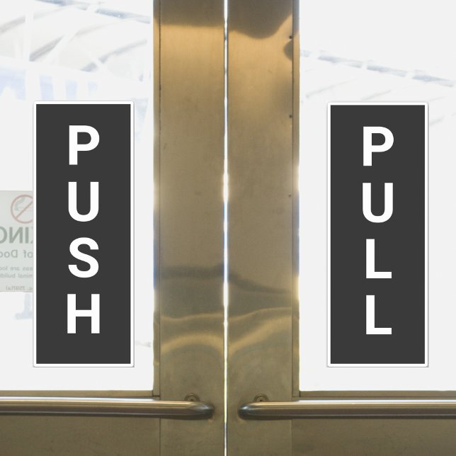 Dicke schwarze und weiße Push Pull-Tür Aufkleber (Bold Black And White Push Pull Door Sticker
)