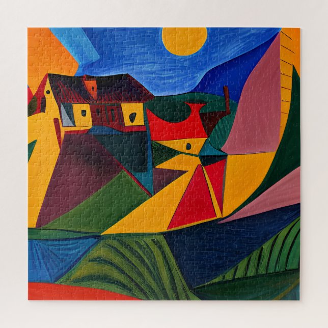 Dicke Sonnenuntergang Picasso Art Puzzle (Vertikal)