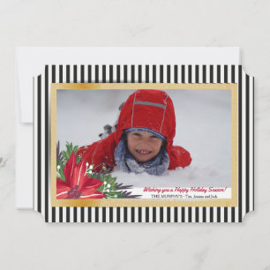 Dicke Streifen Gold Frame Foto Weihnachtskarte Feiertagskarte