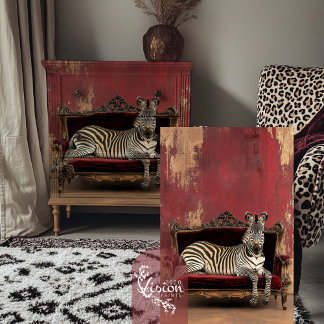 Dicke Streifen, Zebra Lounging, Hollywood Regency Seidenpapier