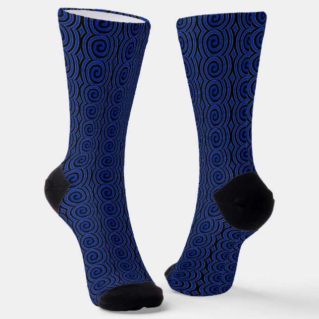 Dicke Swirls blaue Socken (Gewinkelt)