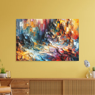 Dicke Texturierte Malmuster Leinwanddruck