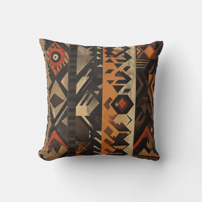 Dicke Tribal Geometric Throw Kissen (Vorderseite)