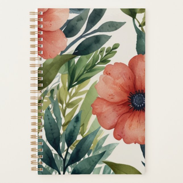 Dicke tropische botanische Monogramm Planer (Vorderseite)