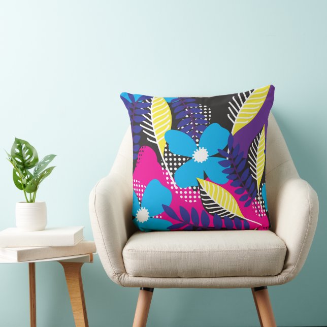 Dicke tropische florale Muster hell farbig Kissen (Stuhl )