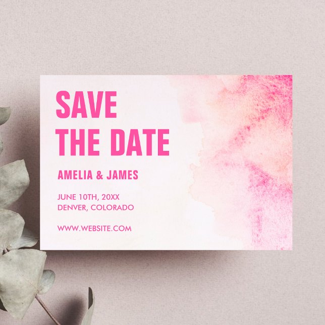 Dicke Typografie Blush Pink Ombre Dusty Rose Save The Date (Von Creator hochgeladen)