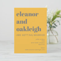 Dicke Typografie Gelb und Grau Moderne Hochzeit