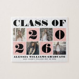 Dicke Typografie-Klasse von 2020-Foto-Kollagenrot Puzzle