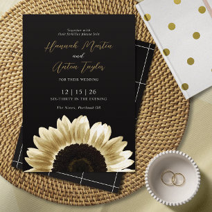 Dicke und elegante schwarze Goldblume Einladung