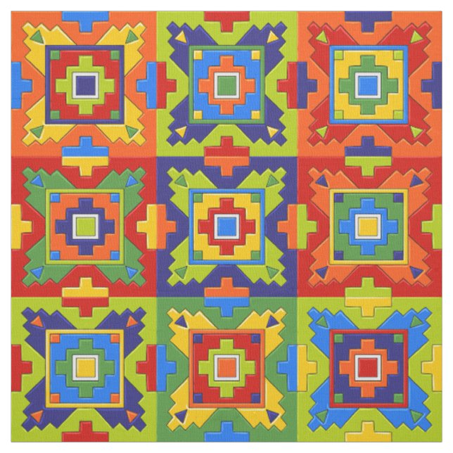 Dicke und farbenfrohe Mosaikfliesen Stoff (Muster)