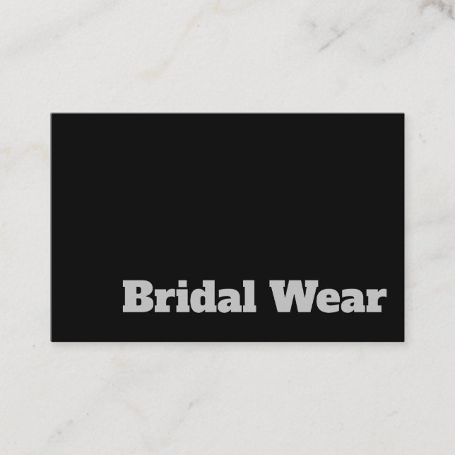 Dicke und klare Briden und Bridal Wear Design Visitenkarte (Vorderseite)