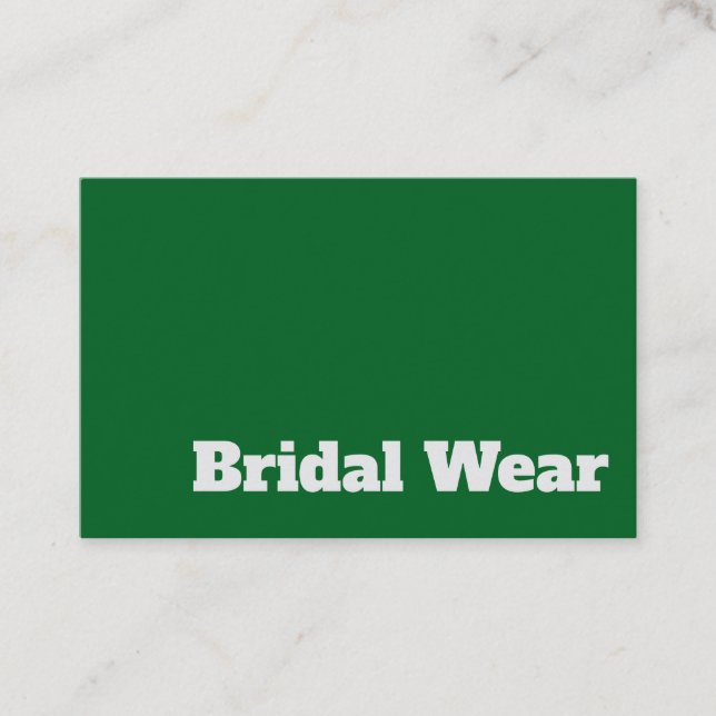 Dicke und klare Briden und Bridal Wear Design Visitenkarte (Vorderseite)