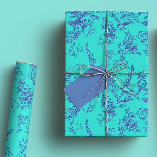 Dicke und leuchtende blaue Wildblume der Marine Geschenkpapier Set (Von Creator hochgeladen)