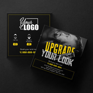 Dicke und moderne Barber Shop Hair Stylist Mustach Quadratische Visitenkarte