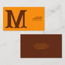 Dicke und moderne Monogramm in Orange & Brown